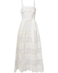Elie Saab - Belted Organza-Trimmed Cotton Maxi Dress - Lyst