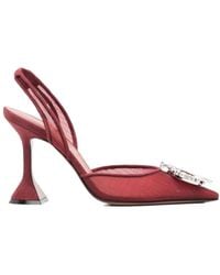 AMINA MUADDI - Begum Embellished Ankle-Wrap High Heels - Lyst