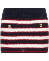 Valentino - Striped Knitted Skirt - Lyst