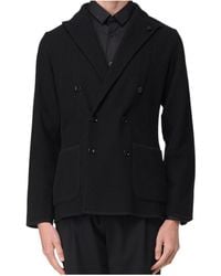 Lardini - Double-Breasted Logo Detailed Jacket - Lyst