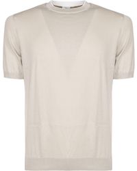 Eleventy - Short-Sleeve Knitted Top - Lyst