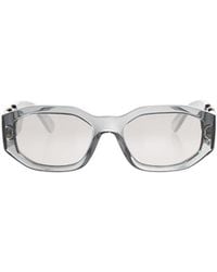 Versace - Logo Geometric Frame Sunglasses - Lyst