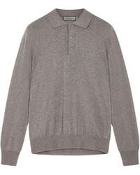 Canali - Knited Long-Sleeved Polo Shirt - Lyst