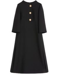 Valentino - Crepe Couture Midi Dress - Lyst