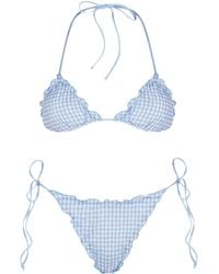 MC2 Saint Barth - Sagitami Checked Ruffled Bikini Set - Lyst