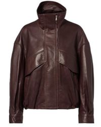 Nour Hammour - Roland Leather Bomber Jacket - Lyst