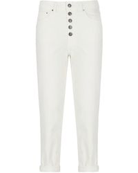 Dondup - Logo-Patch Cropped Trousers - Lyst