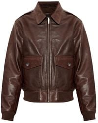 A.P.C. - Leather Zip Jacket - Lyst