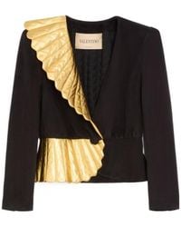 Valentino - Long-Sleeved Leather Jacket - Lyst