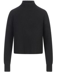 Max Mara - Studio Mock Neck Ribbed Jumper - Lyst