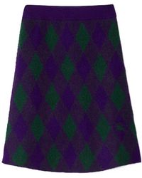 Burberry - Argyle Jacquard A-Line Skirt - Lyst