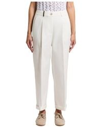 Peserico - Cuffed Straight-Leg Pants - Lyst
