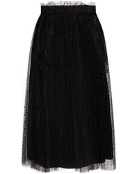 RED Valentino - Pleated Tulle Midi Skirt - Lyst