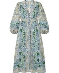 Zimmermann - Ottie Floral-Printed V-Neck Maxi Dress - Lyst