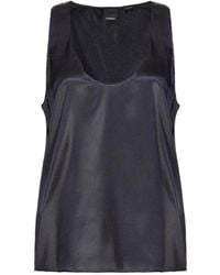 Pinko - V-Neck Satin Sleeveless Top - Lyst