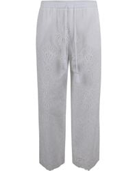 ERMANNO FIRENZE - Broderie Wide-Leg Pants - Lyst