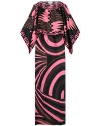 PUCCI - Iride Print Silk Dress With Cape - Lyst
