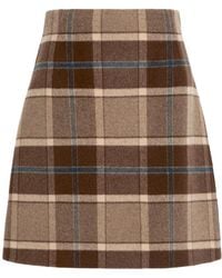 Weekend by Maxmara - Checked A-Line Skirt - Lyst