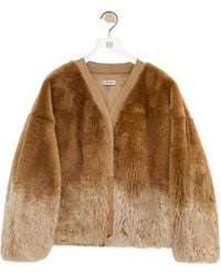 Loewe - V-Neck Fur Jacket - Lyst