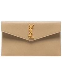 Saint Laurent - Uptown Cassandre Leather Envelope - Lyst
