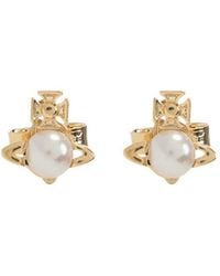 Vivienne Westwood - Orb Pearl Stud Earrings - Lyst