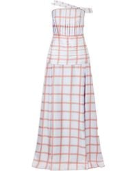 Emilia Wickstead - Estella Pleated Checked Silk-Twill Gown - Lyst