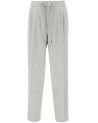 Brunello Cucinelli - Drawstring Elastic Waist Pants - Lyst