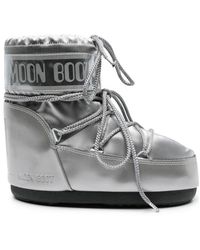 Moon Boot - Icon Padded Metallic Satin Snow Boots - Lyst
