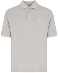 Stone Island - Logo Patch Short-Sleeved Polo Shirt - Lyst