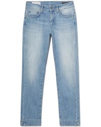 Dondup - Whiskering Effect Cropped Jeans - Lyst