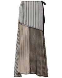 Maison Margiela - Asymmetric Striped Maxi Skirt - Lyst
