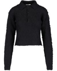 AURALEE - Fuzzy Polo Knitted Sweater - Lyst