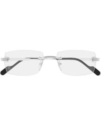 Cartier - Rimless Rectangular Glasses - Lyst