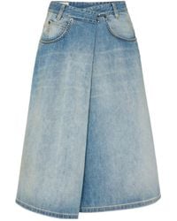 Maison Margiela - Wrap-Design Denim Midi Skirt - Lyst