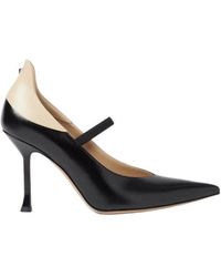 Fendi - Nude And Leather Court Shoes - Lyst
