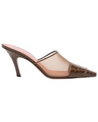 AMINA MUADDI - Jamie Mesh Croc Mules - Lyst