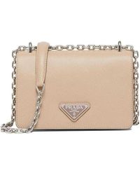 Prada - Chain-Link Trim Shoulder Bag - Lyst
