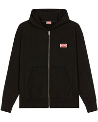 KENZO - Logo Embroidered Zip-Up Jacket - Lyst