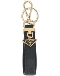 Prada - Logo Plaque Key Ring - Lyst