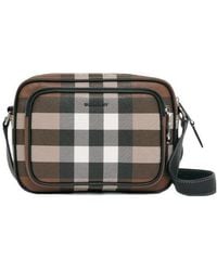 Burberry - Dark Birch Check-Print Compact Messenger Bag - Lyst