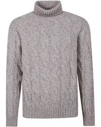 Eleventy - Cable-Knit Turtleneck Jumper - Lyst
