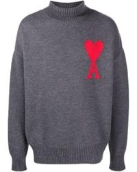 Ami Paris - Ami De Coeur Roll Neck Jumper - Lyst