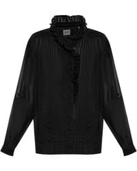 Isabel Marant - Isabel Marant Étoile Leota Ruffled Sheer Top - Lyst