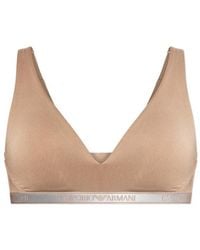 Emporio Armani - Logo Elastic Triangle Bra - Lyst