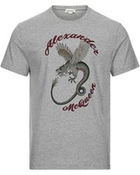 McQueen - Printed Short-Sleeved T-Shirt - Lyst