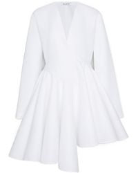 Alaïa - Alaïa Asymmetrical V-Neck Short Dress - Lyst