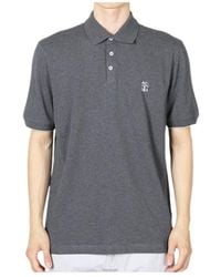 Brunello Cucinelli - Logo Detailed Short-Sleeved Polo Shirt - Lyst