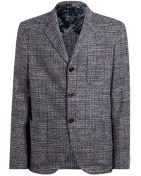 Etro - Check-Pattern Notched-Lapel Blazer - Lyst