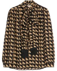 Valentino - Crepe De Chine Shirt With Petit Charles Print - Lyst
