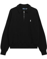 Polo Ralph Lauren - Polo Pony Embroidered Quarter-Zip Sweatshirt - Lyst
